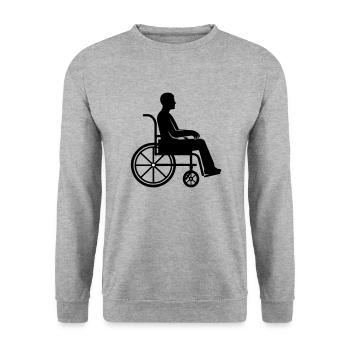 Wheelchair Man - Unisex Sweatshirt - salt & pepper - Front - Alina (178cm) & Michal (187cm)