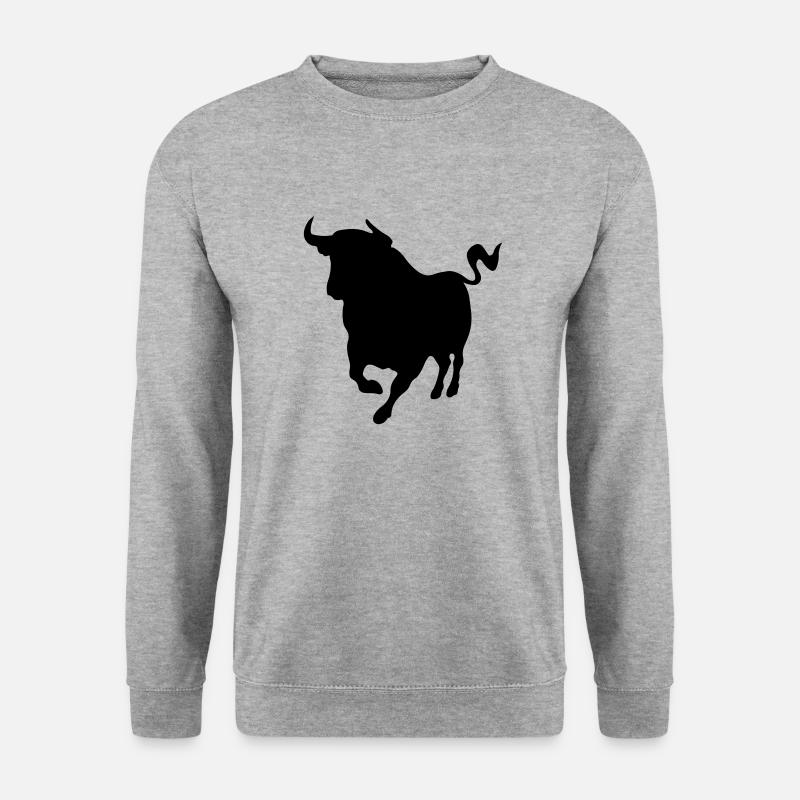 Stier - Unisex Pullover - Weißgrau meliert
