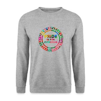 Pride is for Everyone - Unisex Sweatshirt - salt & pepper - Front - Alina (178cm) & Michal (187cm)