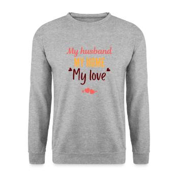 My husband, my home, my love - Unisex Sweatshirt - salt & pepper - Front - Alina (178cm) & Michal (187cm)