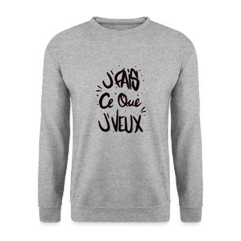 Ich mache, was ich will - Unisex Pullover - Weißgrau meliert - Vorne - Alina (178cm) & Michal (187cm)