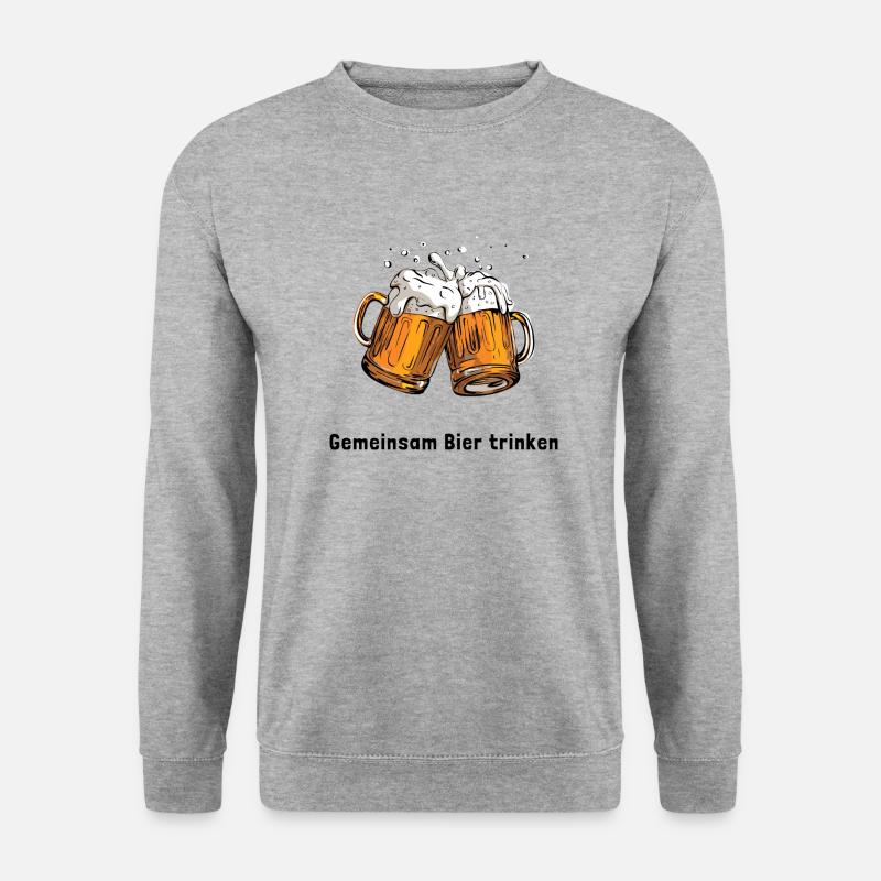 Gemeinsam Bier trinken - Unisex Pullover - Weißgrau meliert