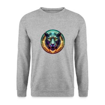 422 CC LIONLITY NFT CLG Pro 1 - Unisex Pullover - Weißgrau meliert - Vorne - Alina (178cm) & Michal (187cm)