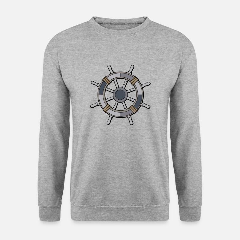 Schiffshelm - Unisex Pullover - Weißgrau meliert