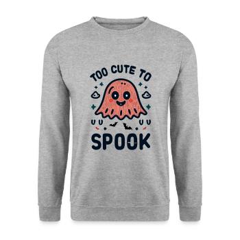 too cute to Spook : Bezaubernder Schreck zu süß - Unisex Pullover - Weißgrau meliert - Vorne - Alina (178cm) & Michal (187cm)