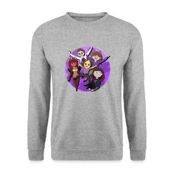 Azumoka - Alle - Unisex Pullover - Weißgrau meliert - Vorne - Alina (178cm) & Michal (187cm)