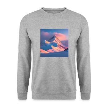 Mountain Range - Unisex Pullover - Weißgrau meliert - Vorne - Alina (178cm) & Michal (187cm)