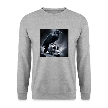 Raven 3 - Unisex Pullover - Weißgrau meliert - Vorne - Alina (178cm) & Michal (187cm)