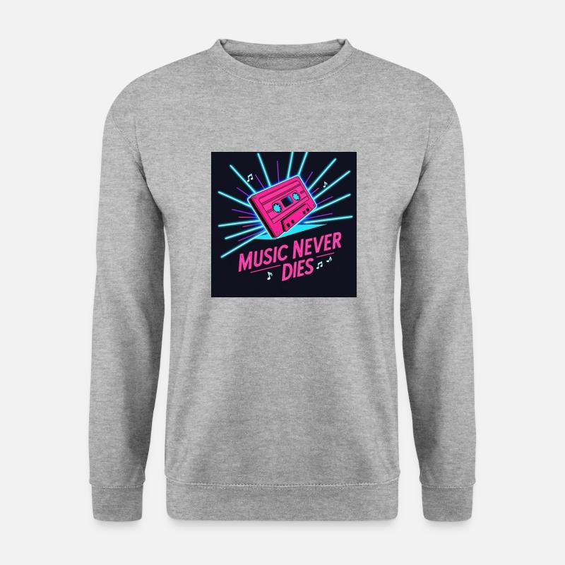 Retro Music - Unisex Pullover - Weißgrau meliert