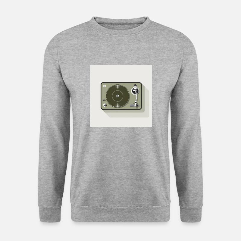 Plattenspieler - Unisex Pullover - Weißgrau meliert