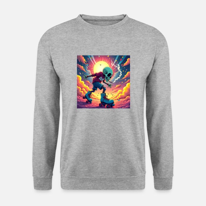Skull Skater - Unisex Pullover - Weißgrau meliert