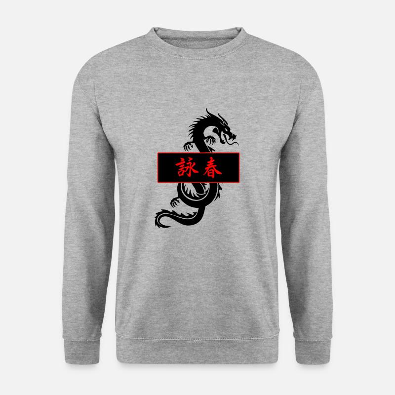 Wing Chun Ip Man Kung-Fu Drache Selbstverteidigung - Unisex Pullover - Weißgrau meliert