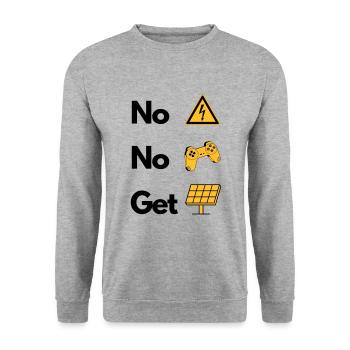 Game Electricity Voltage Solar Gift - Unisex Sweatshirt - salt & pepper - Front - Alina (178cm) & Michal (187cm)