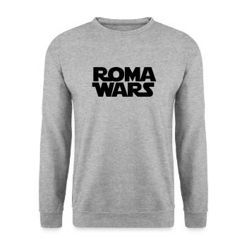 Roma Wars SW Design Lettres noires - Sweat-shirt Unisexe - gris chiné - Devant - Alina (178cm) & Michal (187cm)