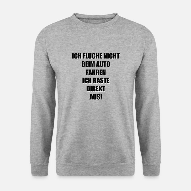 Ich fluche nicht beim Auto fahren Geschenk Lustig - Unisex Pullover - Weißgrau meliert
