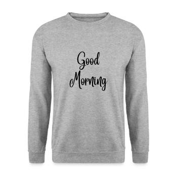 Bonjour - Sweat-shirt Unisexe - gris chiné - Devant - Alina (178cm) & Michal (187cm)