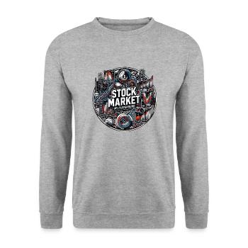 Trading boursier Ma passion Cool Trading - Sweat-shirt Unisexe - gris chiné - Devant - Alina (178cm) & Michal (187cm)