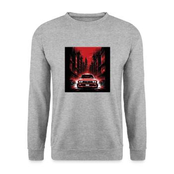 JDM Sportcar Tuning City Drift Gift Car - Unisex Sweatshirt - salt & pepper - Front - Alina (178cm) & Michal (187cm)