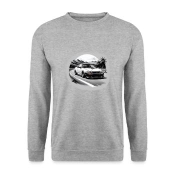 JDM Sportcar tuning Driftcar Voiture Cadeau PS - Sweat-shirt Unisexe - gris chiné - Devant - Alina (178cm) & Michal (187cm)