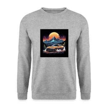 JDM Sportcar tuning Driftcar Voiture Cadeau PS - Sweat-shirt Unisexe - gris chiné - Devant - Alina (178cm) & Michal (187cm)