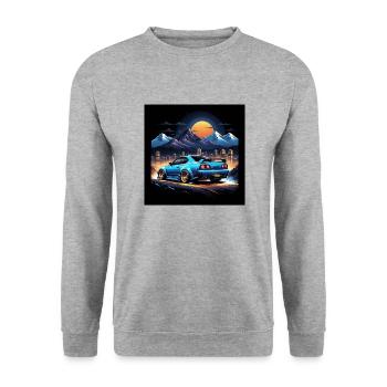 JDM Sportcar tuning Driftcar Voiture Cadeau PS - Sweat-shirt Unisexe - gris chiné - Devant - Alina (178cm) & Michal (187cm)