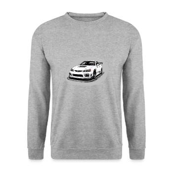 JDM Sportcar tuning Driftcar Voiture Cadeau PS - Sweat-shirt Unisexe - gris chiné - Devant - Alina (178cm) & Michal (187cm)
