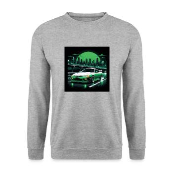 JDM Sportcar tuning Driftcar Voiture Cadeau PS - Sweat-shirt Unisexe - gris chiné - Devant - Alina (178cm) & Michal (187cm)