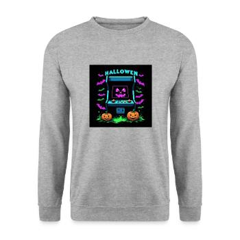Games Ghost Ghost Halloween Pumpkin Bat - Unisex Sweatshirt - salt & pepper - Front - Alina (178cm) & Michal (187cm)
