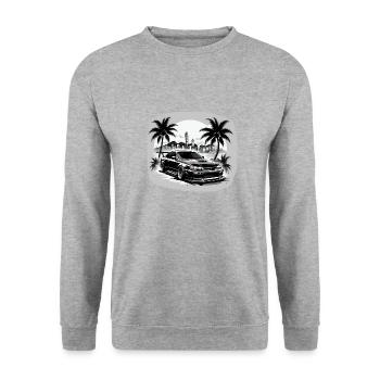 JDM Sportcar tuning Driftcar Voiture Cadeau PS - Sweat-shirt Unisexe - gris chiné - Devant - Alina (178cm) & Michal (187cm)