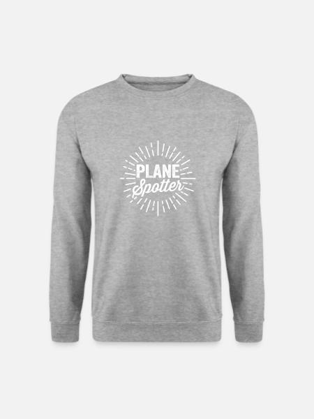 Plane Spotter Beam - Vintage Gift Spotter - Sweat-shirt Unisexe - gris chiné