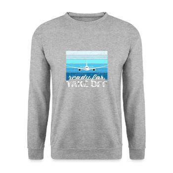 Prêt pour le décollage - Vintage Sun Gift - Sweat-shirt Unisexe - gris chiné - Devant - Alina (178cm) & Michal (187cm)