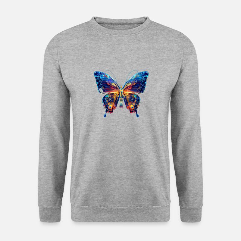 electric butterfly - Unisex Pullover - Weißgrau meliert