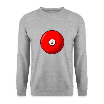 Boule de billard 3 rouge Billard trois - Sweat-shirt Unisexe - gris chiné - Devant - Alina (178cm) & Michal (187cm)