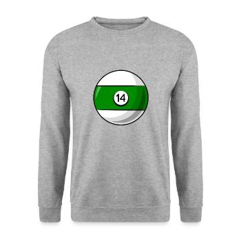 Boule de billard 14 vert Billard quatorze - Sweat-shirt Unisexe - gris chiné - Devant - Alina (178cm) & Michal (187cm)