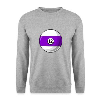 Billiard ball 12 purple Billiards twelve - Unisex Sweatshirt - salt & pepper - Front - Alina (178cm) & Michal (187cm)