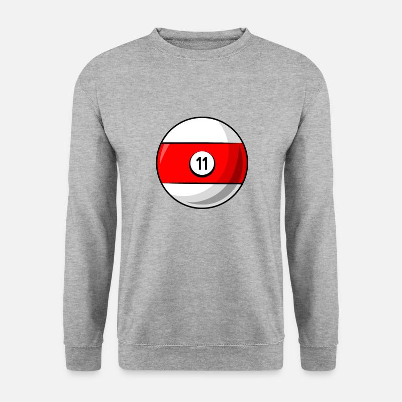 Billardkugel 11 rot Billard elf - Unisex Pullover - Weißgrau meliert
