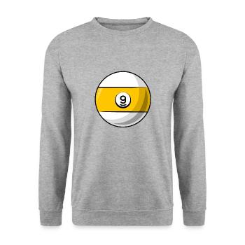Billiard ball 9 yellow Billiards nine - Unisex Sweatshirt - salt & pepper - Front - Alina (178cm) & Michal (187cm)