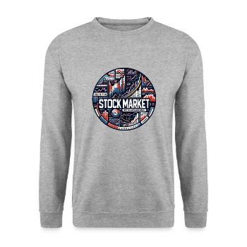 Trading boursier Ma passion Cool Trading - Sweat-shirt Unisexe - gris chiné - Devant - Alina (178cm) & Michal (187cm)