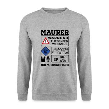 Maurer - Unisex Pullover - Weißgrau meliert - Vorne - Alina (178cm) & Michal (187cm)