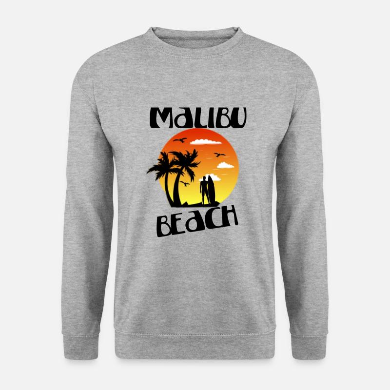 Malibu Beach Sommer Geschenk - Unisex Pullover - Weißgrau meliert