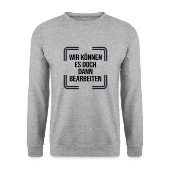fotograf fotografieren fotokamera spiegelreflex - Unisex Pullover - Weißgrau meliert - Vorne - Alina (178cm) & Michal (187cm)