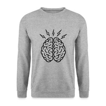 Brain Storm - Brain Mental Health Logo - Unisex Sweatshirt - salt & pepper - Front - Alina (178cm) & Michal (187cm)