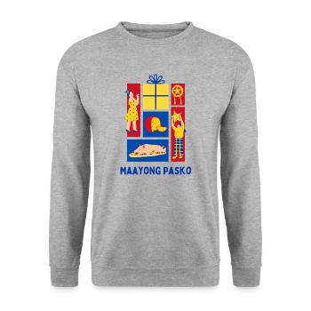 Maayong Pasko Noël style philippin - Sweat-shirt Unisexe - gris chiné - Devant - Alina (178cm) & Michal (187cm)