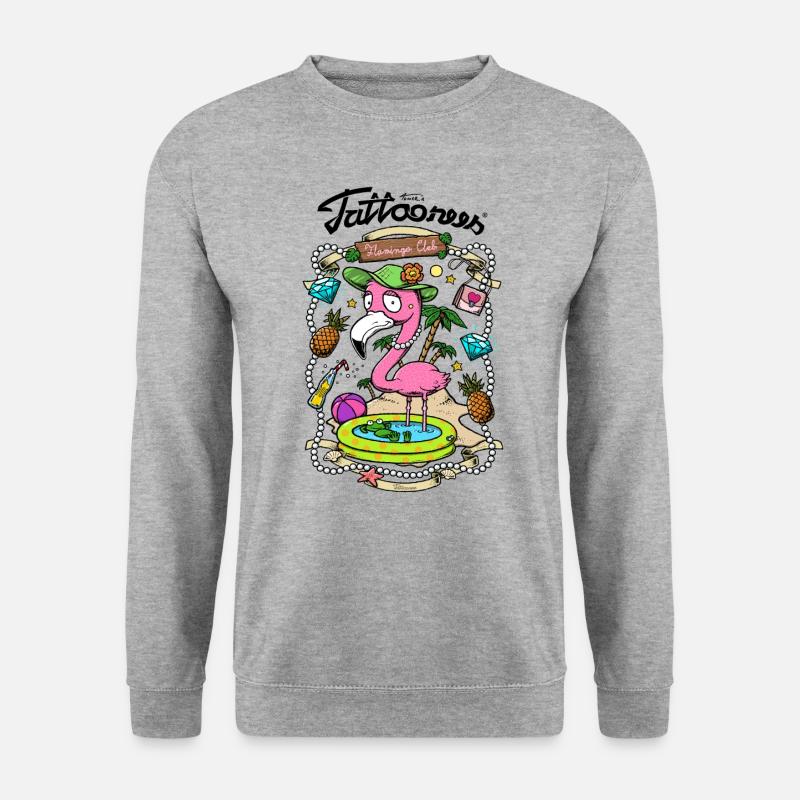 flamingo club - Unisex Pullover - Weißgrau meliert