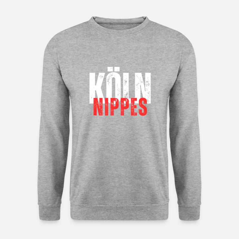 Nippes weiß rot - Unisex Pullover - Weißgrau meliert
