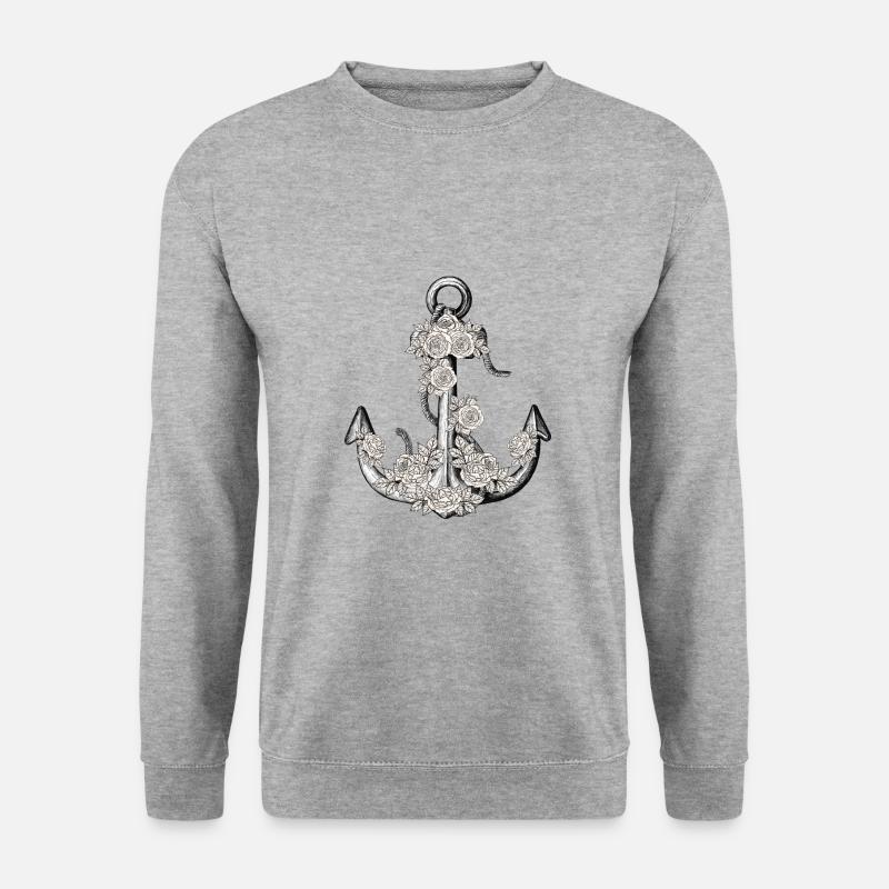 Anker - Unisex Pullover - Weißgrau meliert