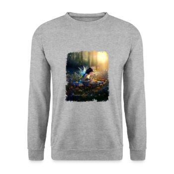 Une fée au milieu des fleurs - Sweat-shirt Unisexe - gris chiné - Devant - Alina (178cm) & Michal (187cm)