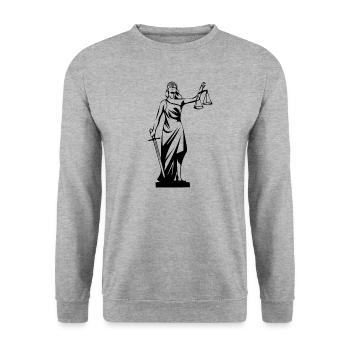 JUSTITIA - JURA T-Shirt / Pockets - Unisex Sweatshirt - salt & pepper - Front - Alina (178cm) & Michal (187cm)