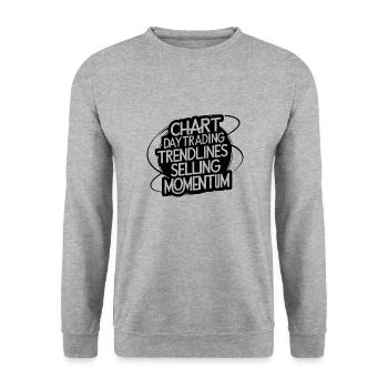 Trading meine Passion cooles Trading Design - Unisex Pullover - Weißgrau meliert - Vorne - Alina (178cm) & Michal (187cm)