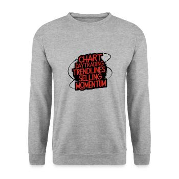 Trading meine Passion cooles Trading Design - Unisex Pullover - Weißgrau meliert - Vorne - Alina (178cm) & Michal (187cm)